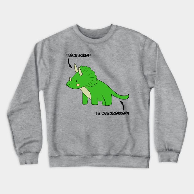 Triceratops Tricerabottom Dinosaur Funny Crewneck Sweatshirt by underheaven